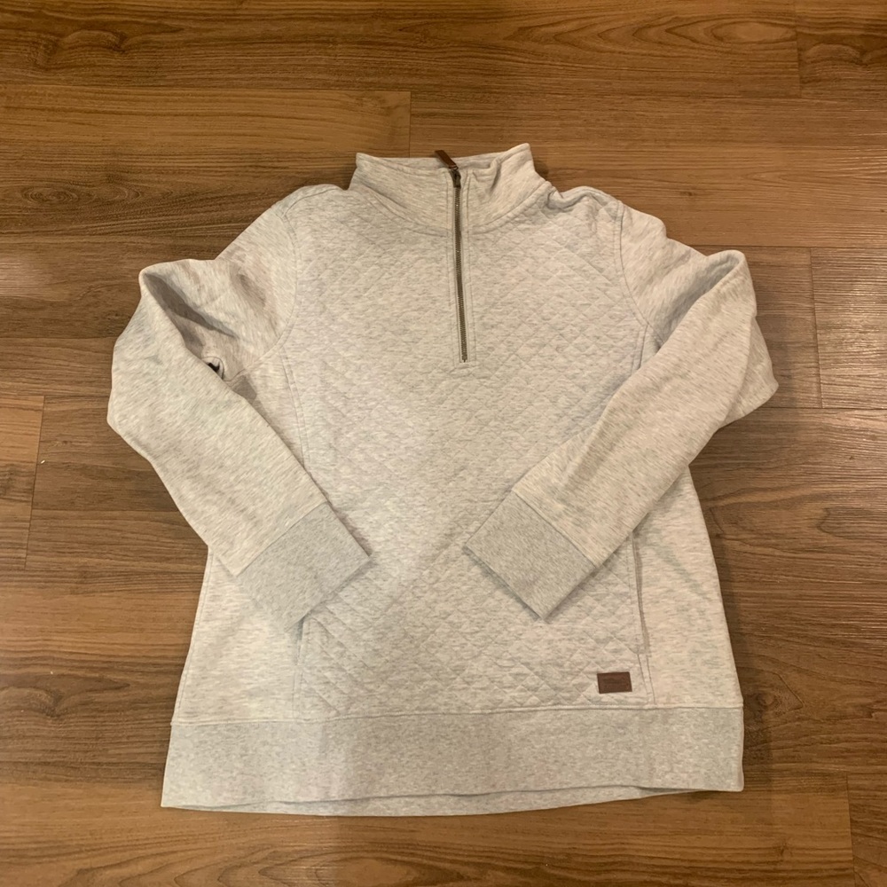 Like new, LLBean quilted quarter zip pullover